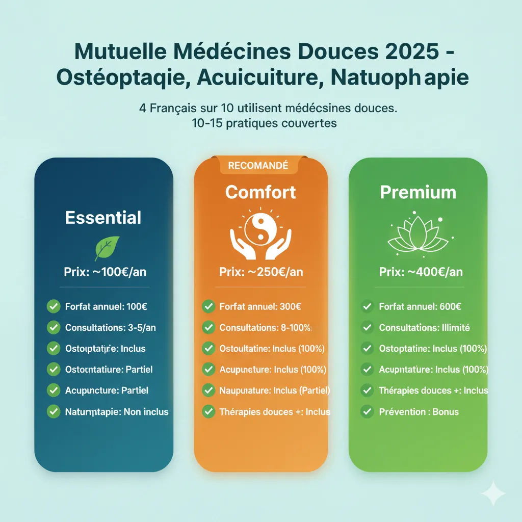 Mutuelle Médecines Douces 2025 - Ostéopathie, Acupuncture, Naturopathie
