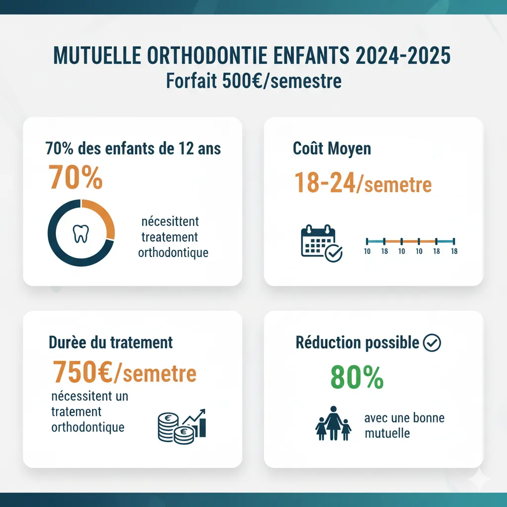 Statistiques orthodontie enfants en France - 70% des enfants nécessitent un traitement, coûts moyens, remboursements mutuelle